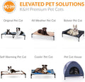 Dog Cot Replacement Cover, Designed to Fit K&H Medium Pet Cots (Sold Separately), Indoor Outdoor, Breathable Cooling Mesh Center, Machine Washable - Medium 32 X 25In Gray - PetOhPets
