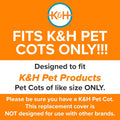Dog Cot Replacement Cover, Designed to Fit K&H Medium Pet Cots (Sold Separately), Indoor Outdoor, Breathable Cooling Mesh Center, Machine Washable - Medium 32 X 25In Gray - PetOhPets