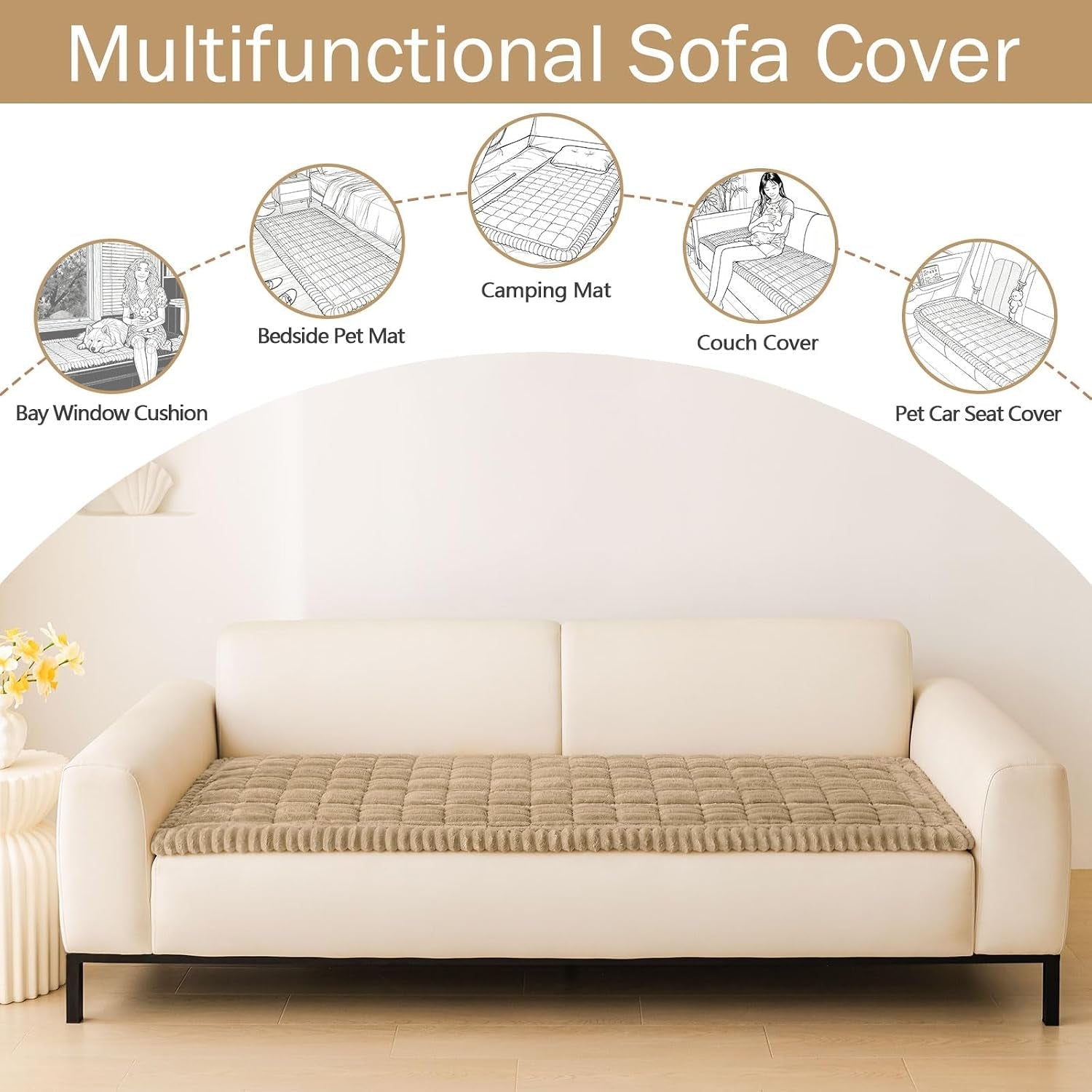 Dog Couch Cover, Washable Non-Slip Sofa Protector - PetOhPets