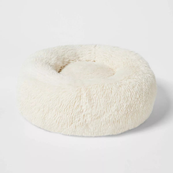 Donut Bolster Dog Bed - Boots & Barkley - Cream - PetOhPets