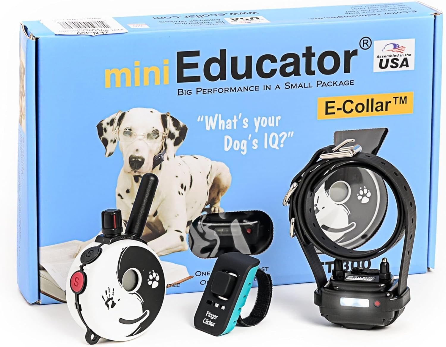 E - Collar Dog Training Collar, Rechargeable Remote + Finger Clicker, for Small to Medium Dogs, Humane Tapping Stimulation, 100 Levels, Tone, Light, 1/2 Mile 1 Dog, Zen - PetOhPets