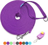 15/20/30/50/100 Ft Long Dog Training Leash with Clickers for Small, Medium and Large Dogs or Cats (30 Feet, Purple)