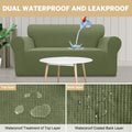 100% Waterproof Sofa Cover Non Slip Couch Cover Stretch Slipcover Leakproof Couch Protector for Kids Dogs Cats Pets, Olive Green, Sofa