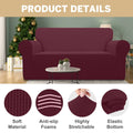 100% Waterproof Sofa Cover Non Slip Couch Cover Stretch Slipcover Leakproof Couch Protector for Kids Dogs Cats Pets, Wine Red, Sofa
