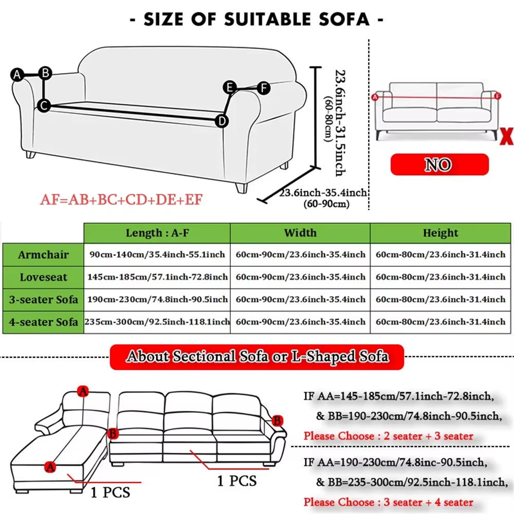 High Elastic Bubble Grid Sofa Cover 1/2/3/4 with Skirt Hem, All Season Universal Pet anti Dirt Couch Covers for Living Room