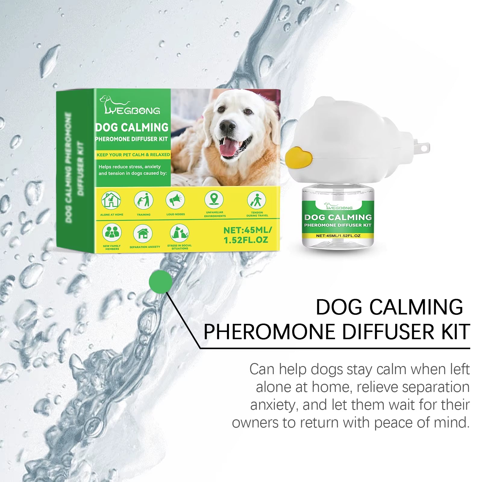 Dog Calming Diffuser Kit - for Relieving Pet Anxiety & Easing Stress in New Home Environments