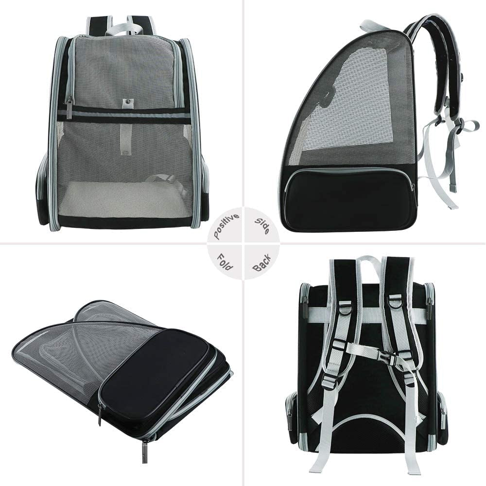 Innovative Traveler Bubble Backpack Pet Carriers for Cats and Dogs (Black) - PetOhPets