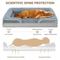 Large Dog Bed for Extra Large Dogs Waterproof Orthopedic Dog Sofa Bed Non Slip Pet Couch with Removable Washable Cover Supportive Foam M to XXL, Gray - PetOhPets