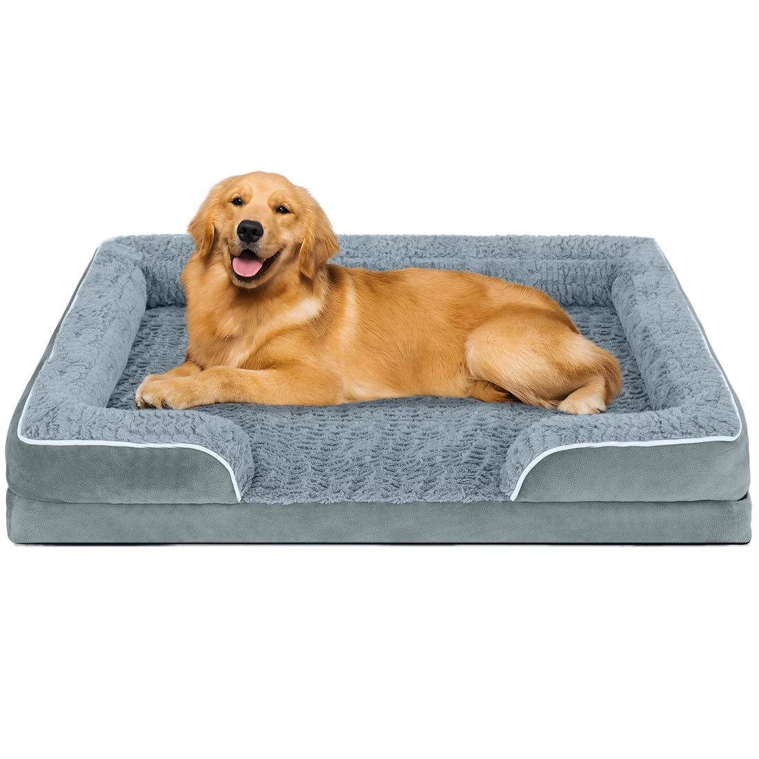 Large Dog Bed for Extra Large Dogs Waterproof Orthopedic Dog Sofa Bed Non Slip Pet Couch with Removable Washable Cover Supportive Foam M to XXL, Gray - PetOhPets