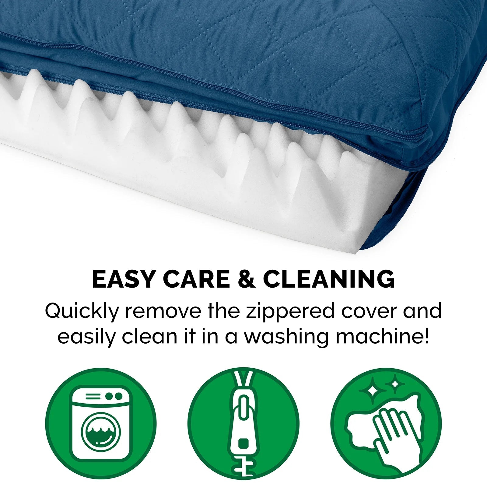 Pet Products Quilted Orthopedic Sofa Pet Bed for Dogs & Cats - Navy, Large - PetOhPets