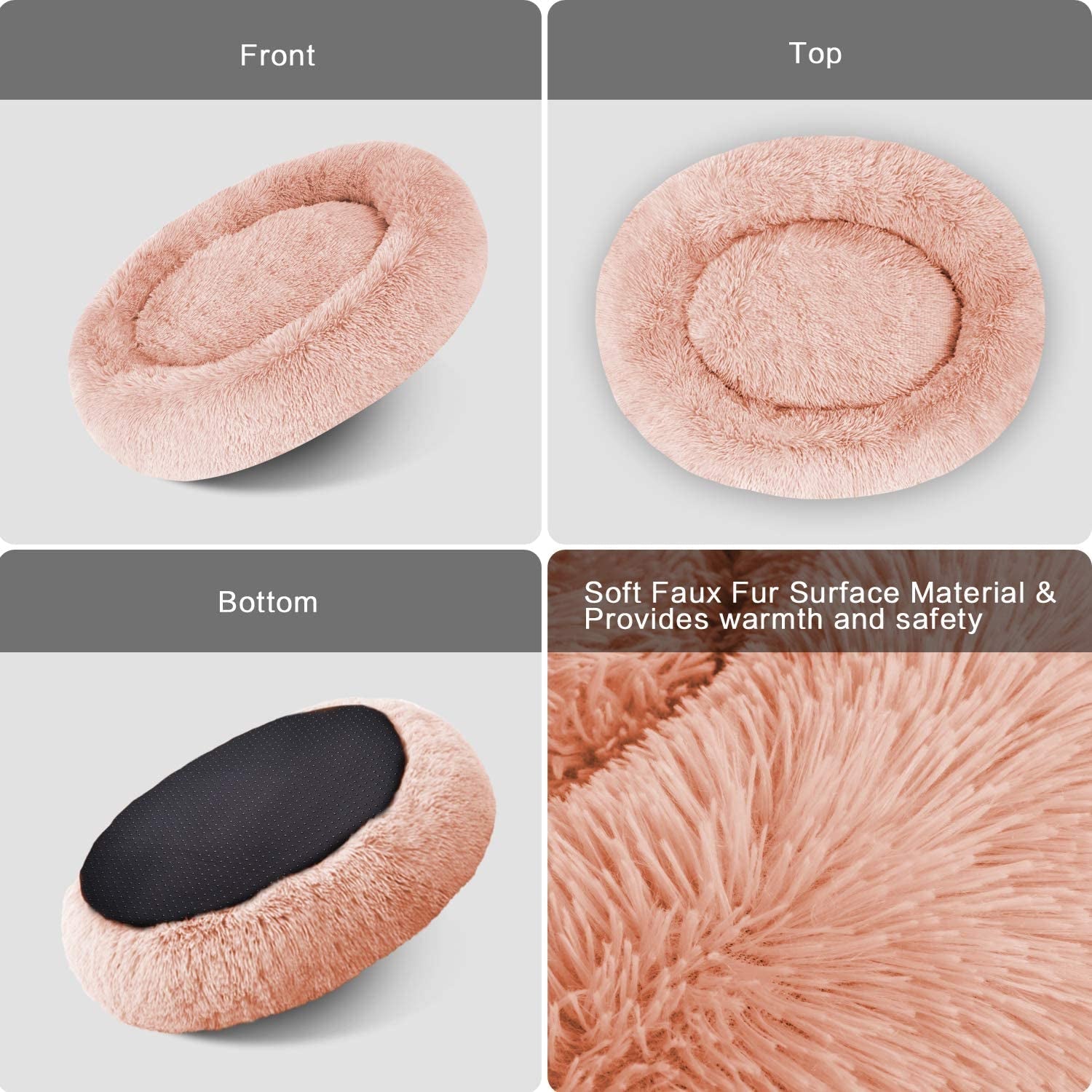 round Dog Bed Cuddler Washable round Pet Bed for Cats and Medium Dogs Comforting Dog Bed - PetOhPets
