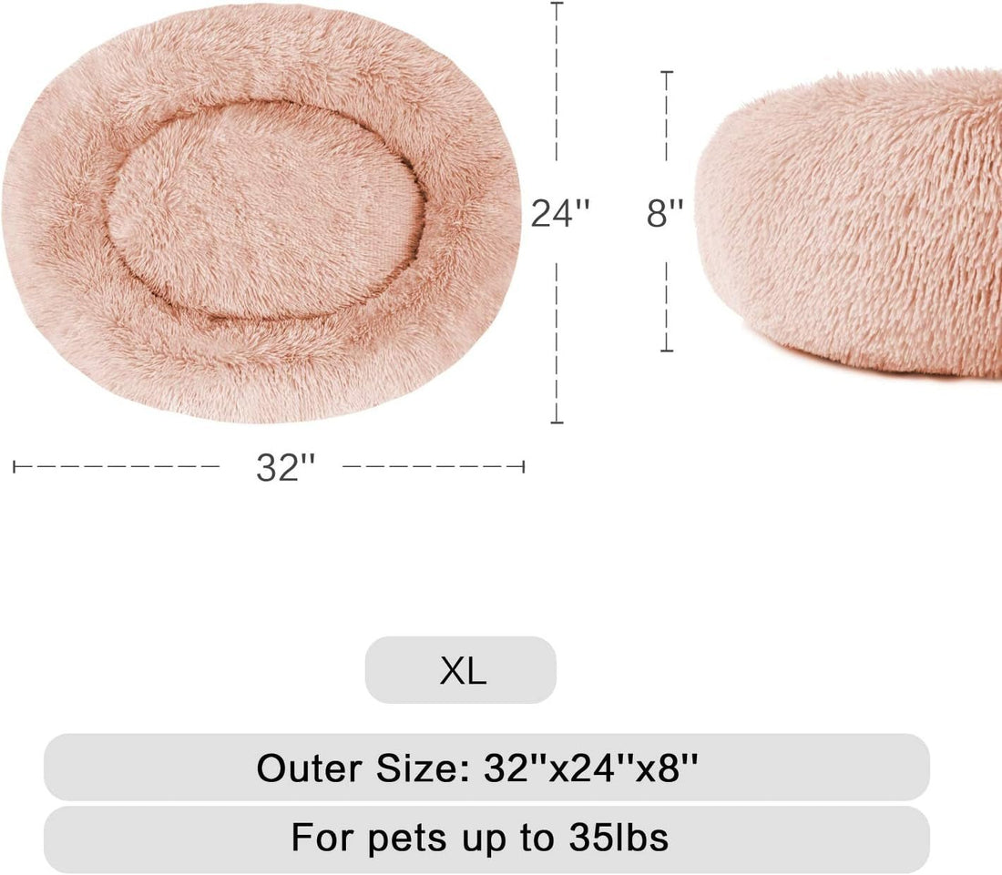 round Dog Bed Cuddler Washable round Pet Bed for Cats and Medium Dogs Comforting Dog Bed - PetOhPets