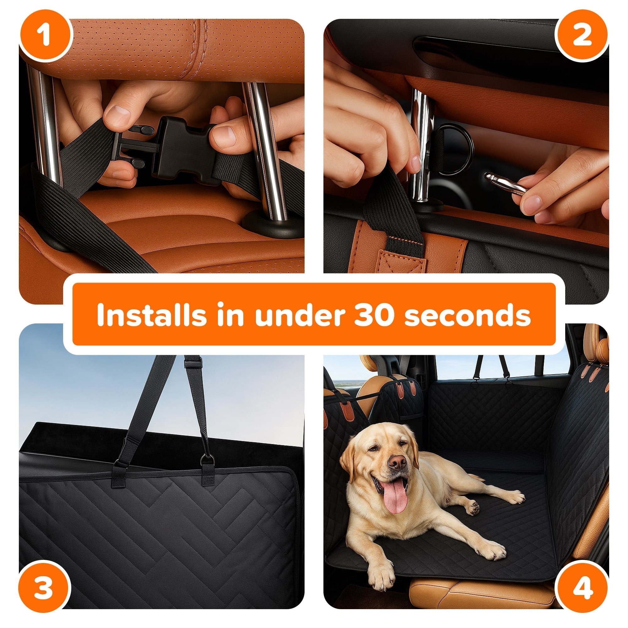 RuffRider™ Hard Bottom Dog Car Seat Protector - PetOhPets