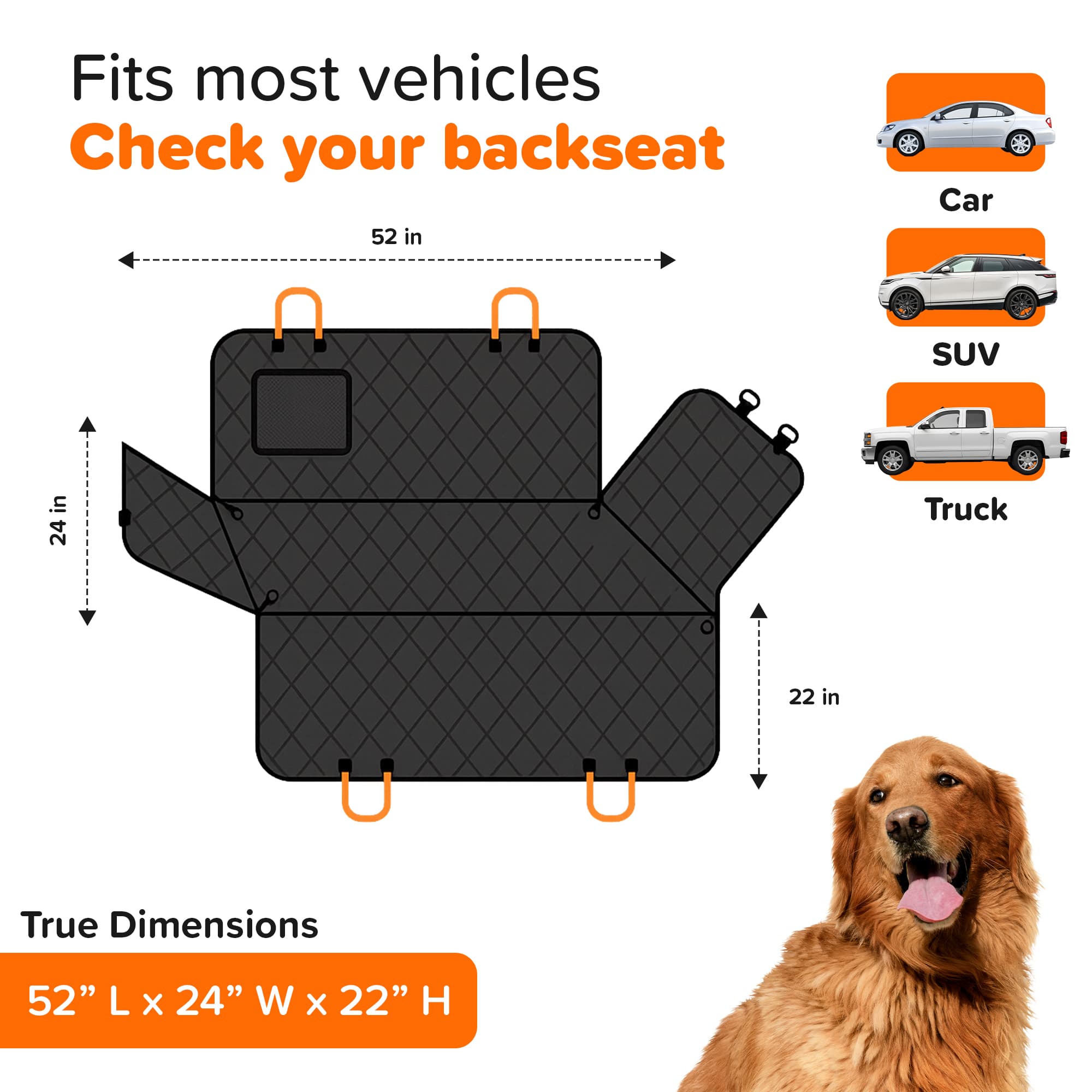 RuffRider™ Hard Bottom Dog Car Seat Protector - PetOhPets