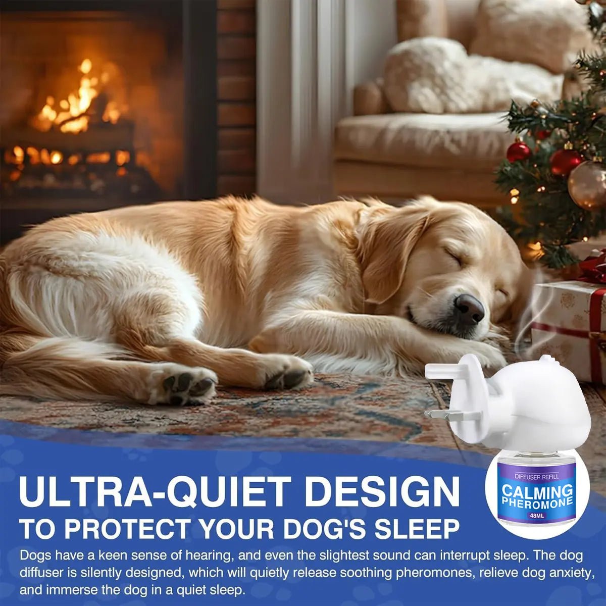 Therapet MD Dog Calming Diffuser - Pheromone Diffuser for Dogs Indoor Behavior Support, Anxiety Aid, 60 Day Long Lasting Refill Kit, Natural Formula - PetOhPets
