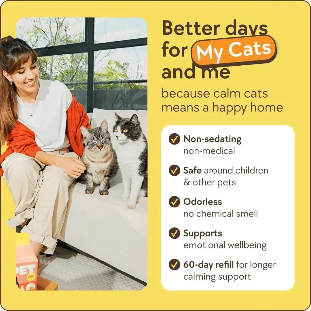 Therapetmd Cat Calming Diffuser Refill Kit (2 - Pack, 60 - Day Supply) – Cat Pheromone Refill for Stress, Pee Spraying, Fighting, Aggression, Meowing & Scratching – Use with Therapet MD Diffuser - PetOhPets