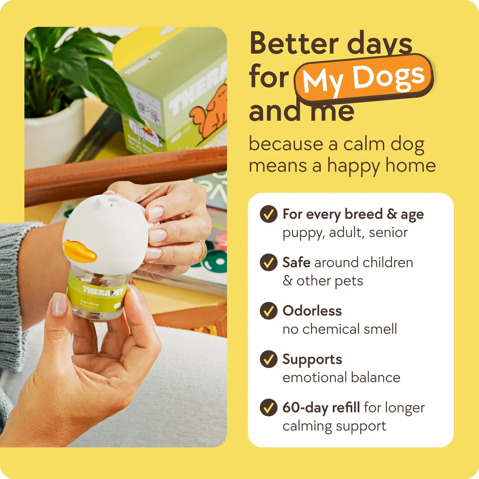 TheraPetMD Dog Calming Diffuser – 60 Day Supply with Refill - PetOhPets