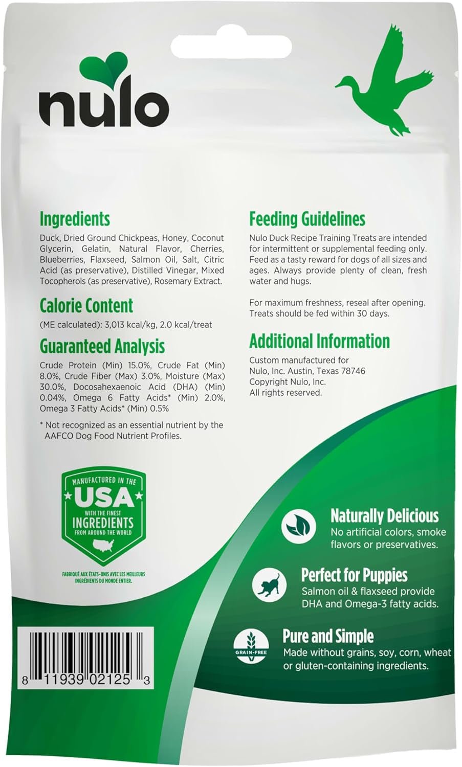 Trainers Duck Recipe Grain - Free Low - Calorie Healthy Dog & Puppy Training Treats, 4 Ounce Pouch - PetOhPets