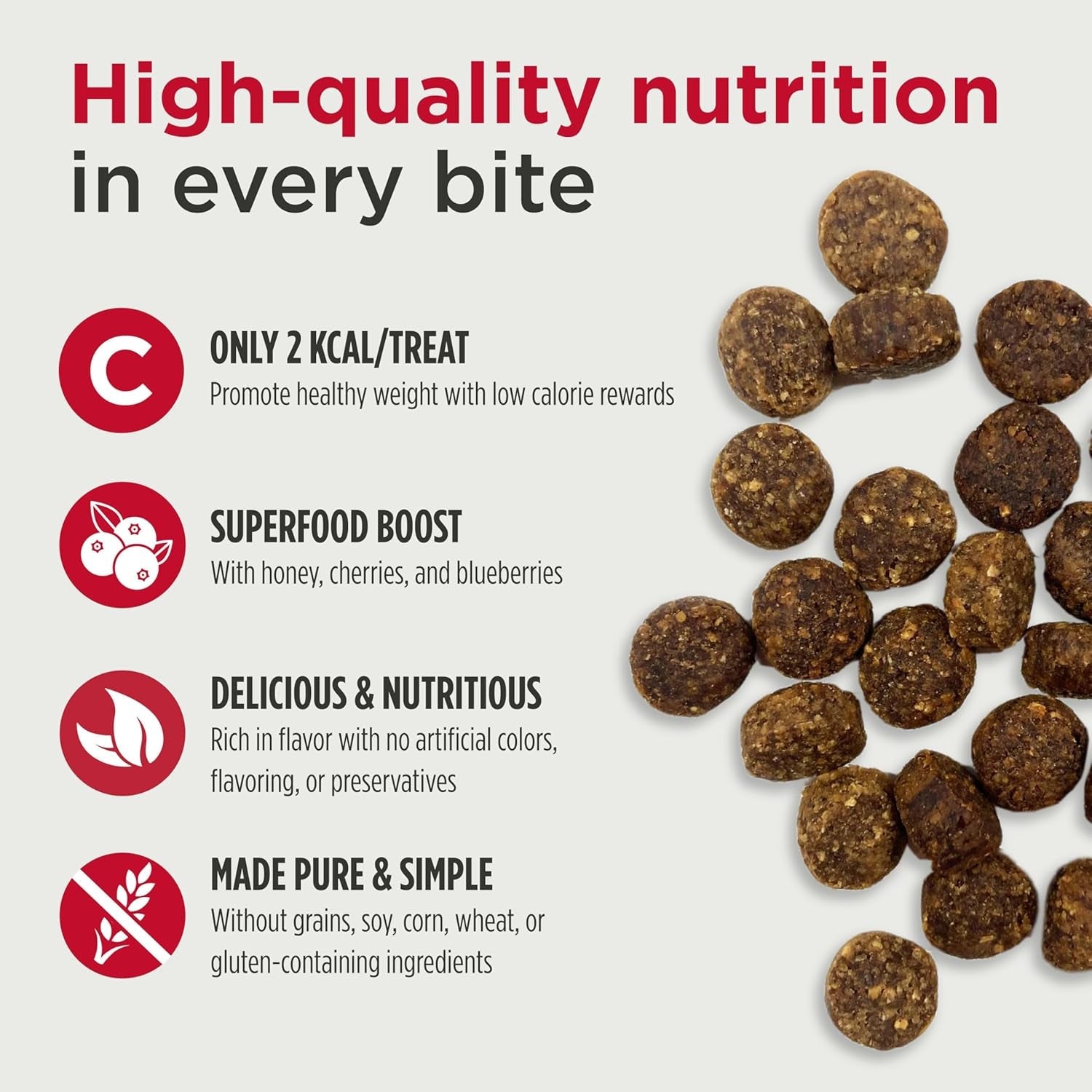 Trainers Duck Recipe Grain - Free Low - Calorie Healthy Dog & Puppy Training Treats, 4 Ounce Pouch - PetOhPets
