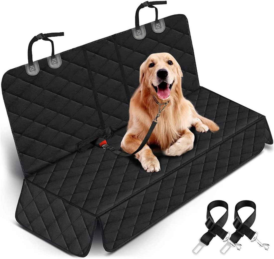 Waterproof Dog Car Seat Cover – Non - Slip Back Seat Protector with Seat Belts for Cars, Trucks & SUVs - PetOhPets