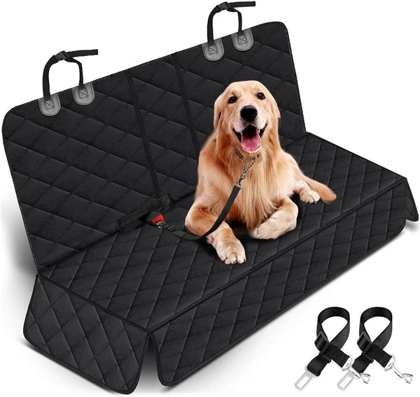 Waterproof Dog Car Seat Cover – Non - Slip Back Seat Protector with Seat Belts for Cars, Trucks & SUVs - PetOhPets