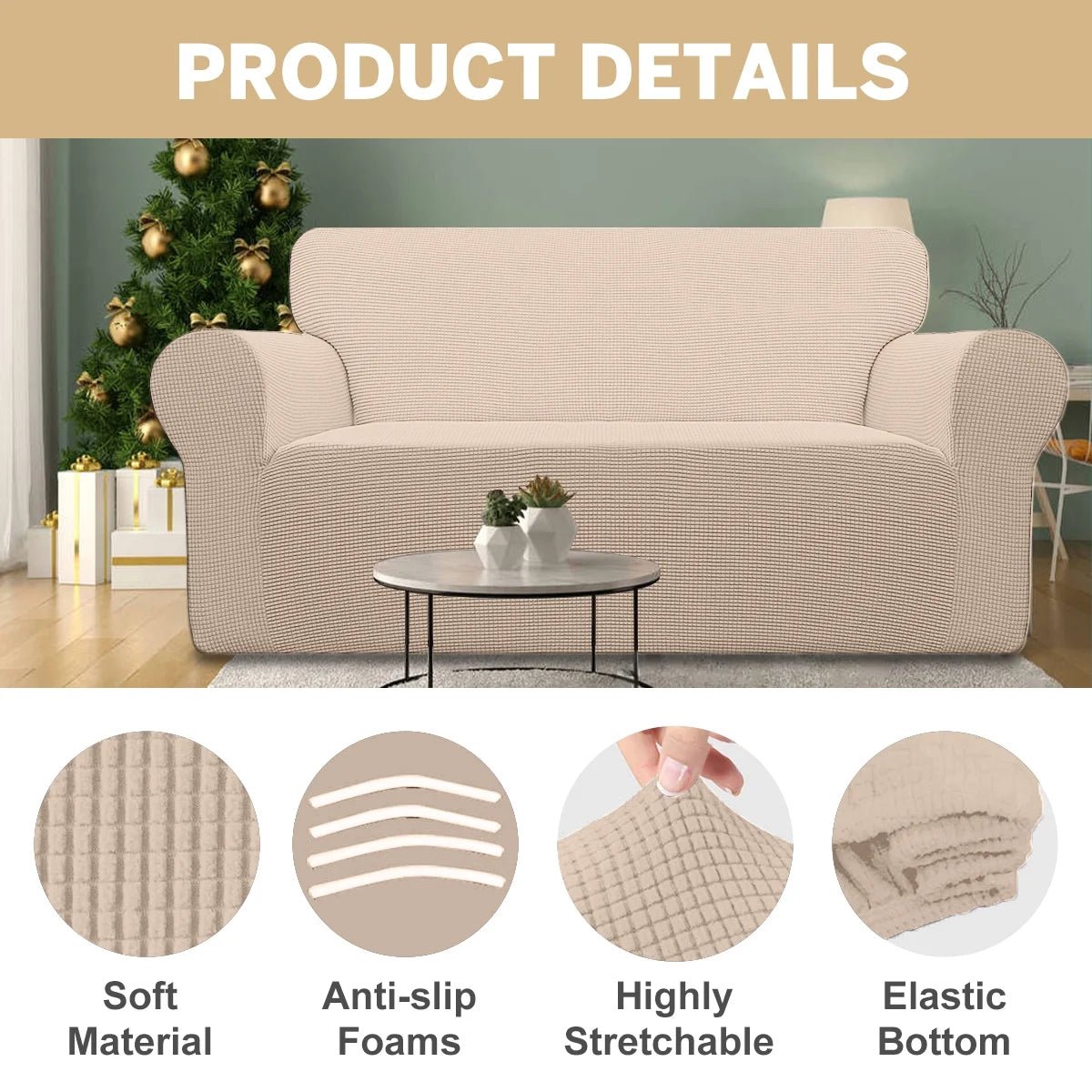 Waterproof Taupe Sofa Cover - PetOhPets