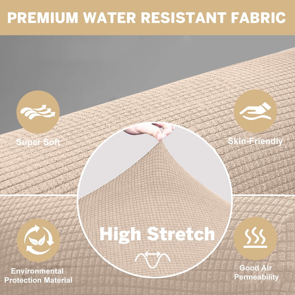 Waterproof Taupe Sofa Cover - PetOhPets
