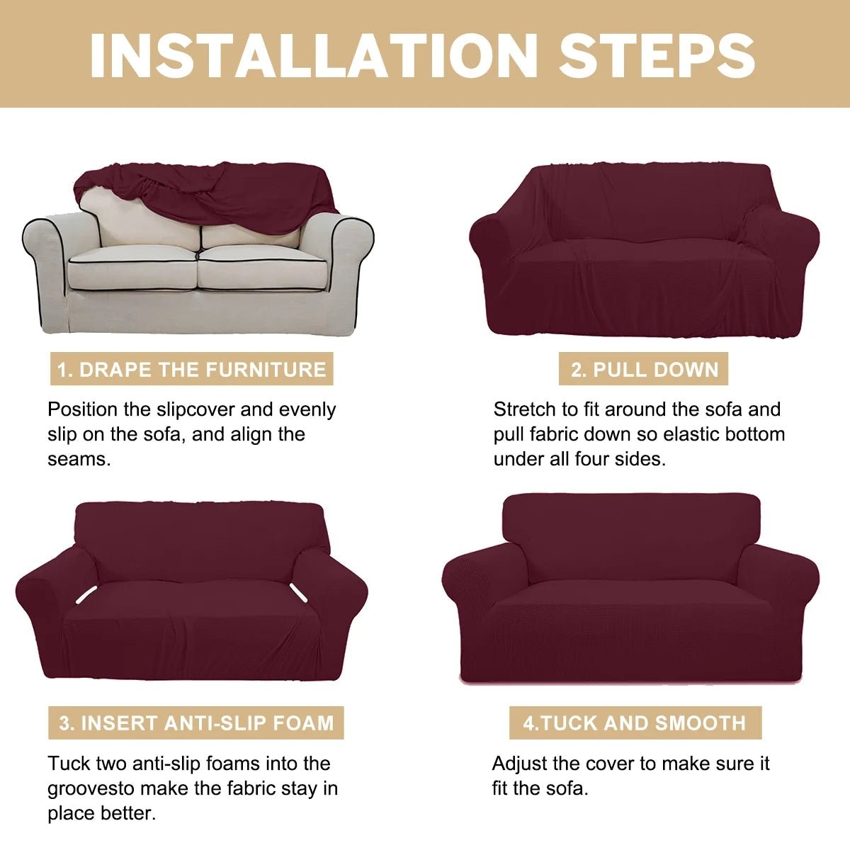 Waterproof Wine Sofa Cover - PetOhPets