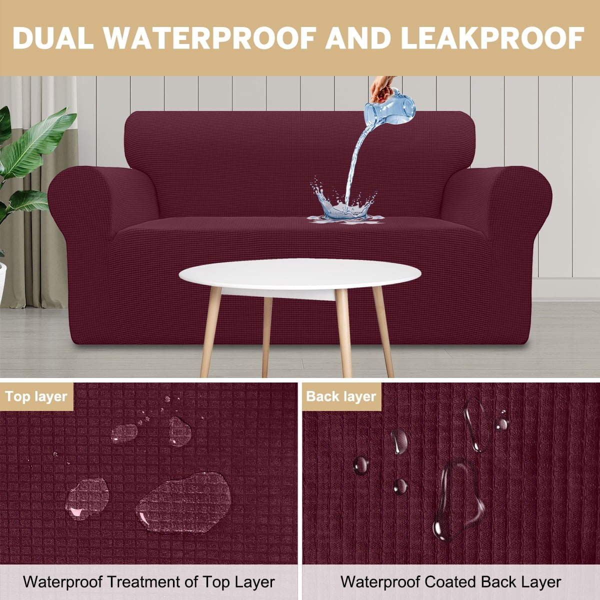 Waterproof Wine Sofa Cover - PetOhPets