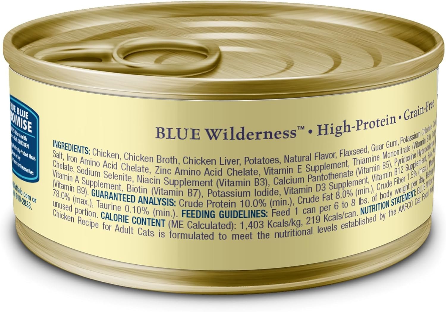 Wilderness Natural Wet Cat Food Paté, High - Protein & Grain - Free Recipe, Chicken, 5.5 - Oz. Cans (24 Count) - PetOhPets